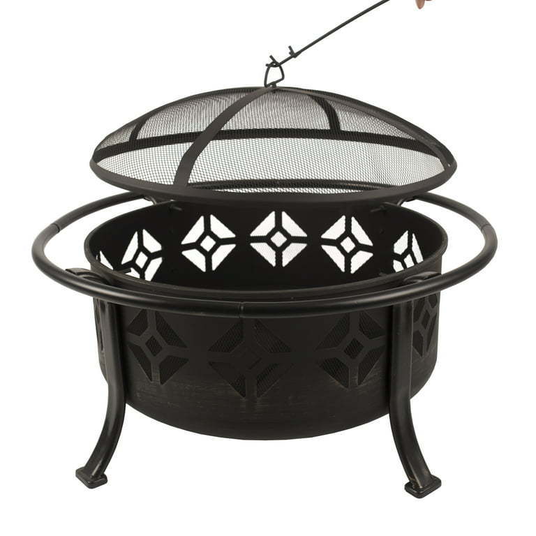 Black Round Fire Pit l Is Ideal For A Robust Backyard Has A Modern Style Entertaining Or Enjoying Your Outdoor Living Area