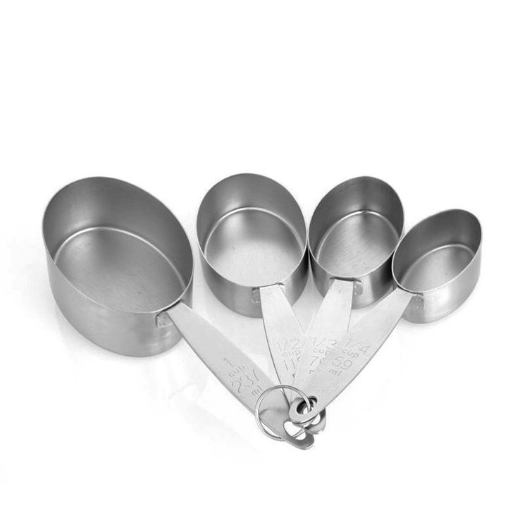 Oval Shape Measuring Cups Set Of 4 Are The Perfect Eye Catcher Tool Ideal For The Use In Both Commercial Or Residential Kitchens