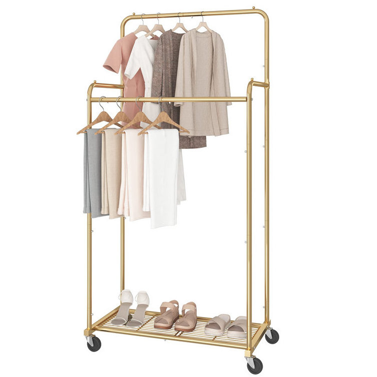 Grid Bottom Clothes Rack With Wheels Great For Organize And Create Storage Space In Your Home Or Display In A Store Or Market