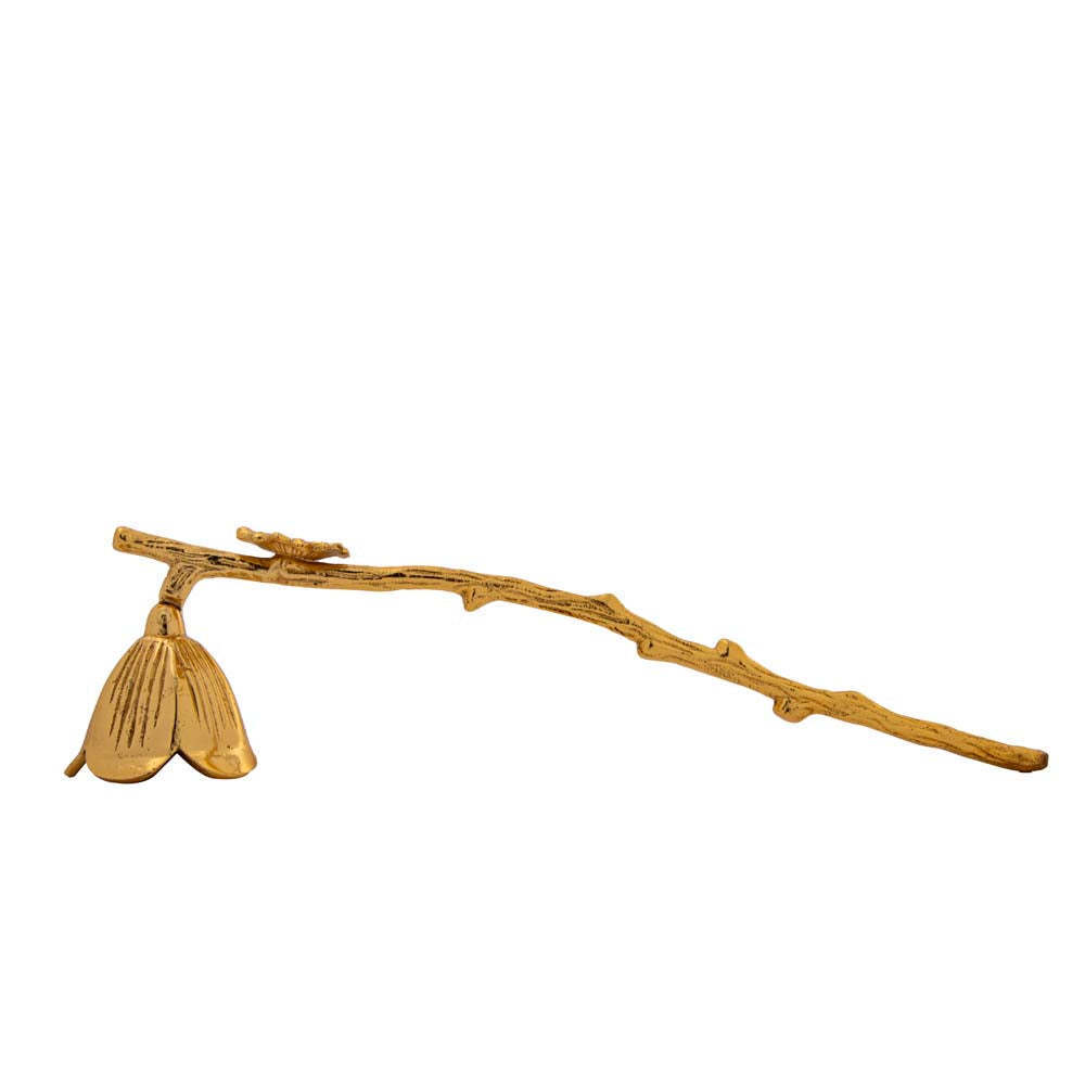 Gold Candle Snuffer With Sunflower On Top Handle Serves As A Practical Tool To Extinguish Candles Safely And Add A Luxury Decor