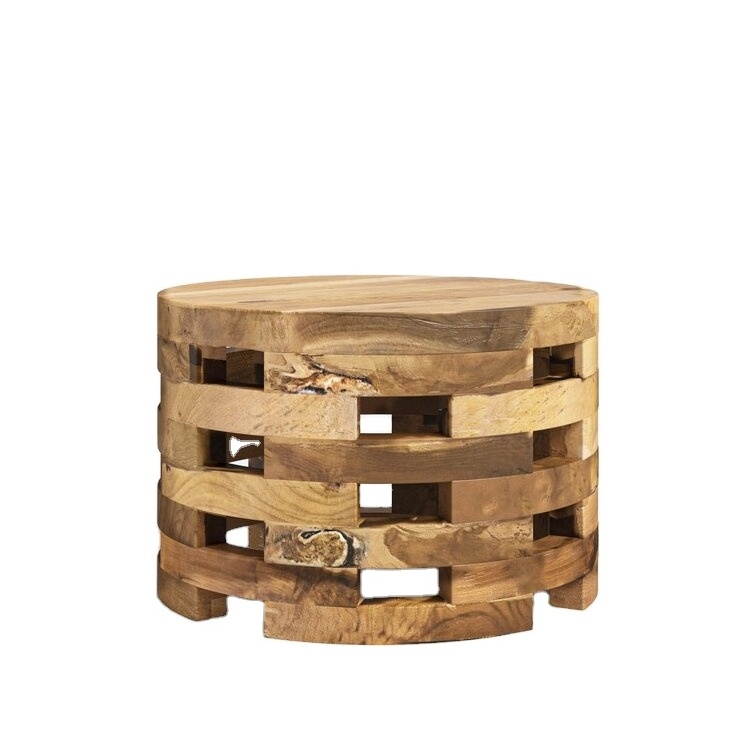 Wooden Block Coffee Table Feature A Solid Wood Top This Whimsical Design Brings Evocative Charm To Your Living Space