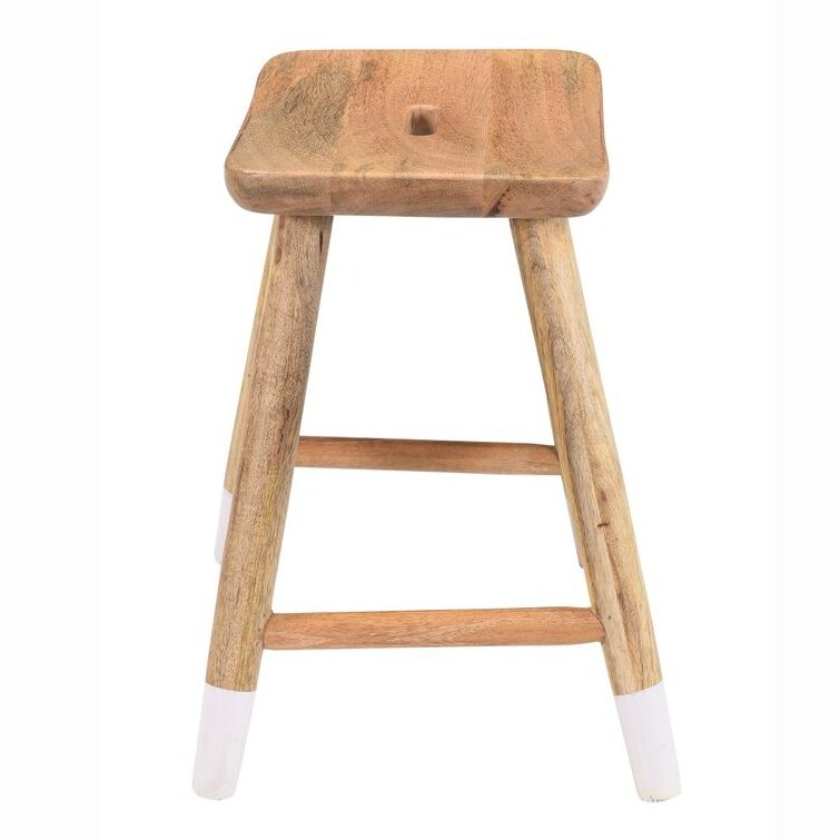 Curved Top Wooden Round Accent Stool Is A Lightweight Sitting Option Or Functional Small Space Furniture For Your Home Garden