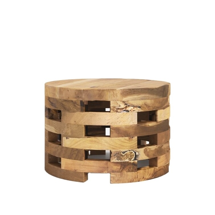 Wooden Block Coffee Table Feature A Solid Wood Top This Whimsical Design Brings Evocative Charm To Your Living Space