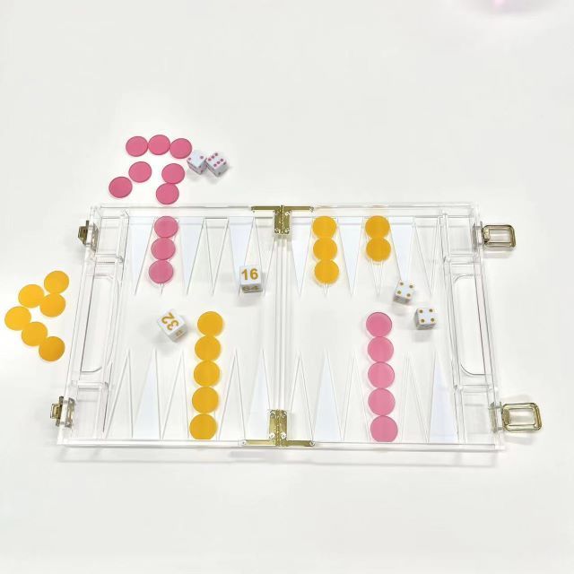 High Quality Customized Acrylic Backgammon Game Set Table Lucite Boards For Promotional