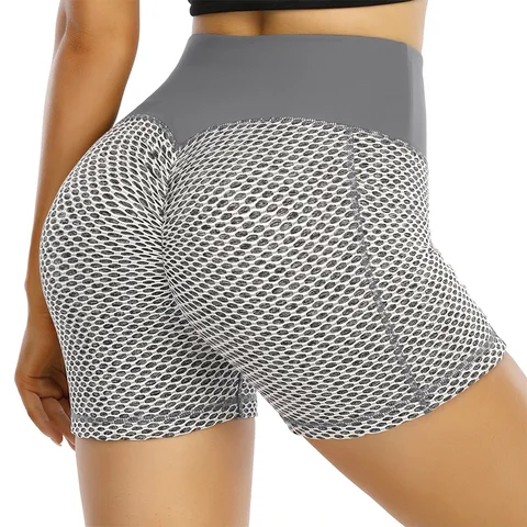 Women's High-Waisted Scrunch Solid Sports Shorts Seamless Breathable Fitness Outdoor Running Quick-Drying Yoga Shorts