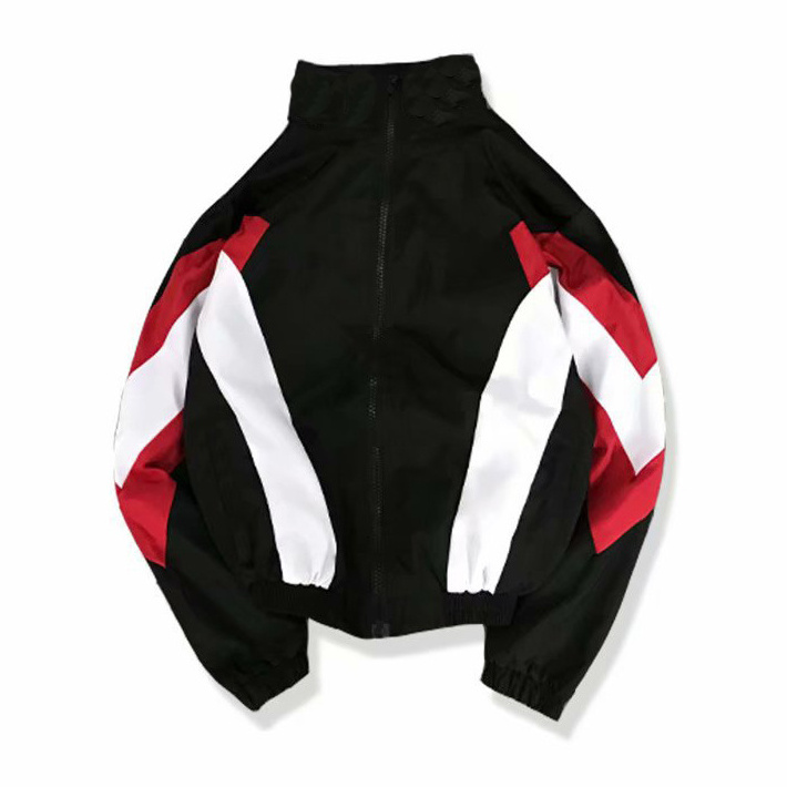 Factory custom streetwear printed jacket stand collar slim fit unisex men windbreaker jacket