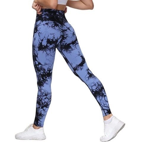 Dropshipping Woman Workout Scrunch Booty Push Up Tummy Control Leggings Tie Dye Workout Leggings Womens Gym Leggings