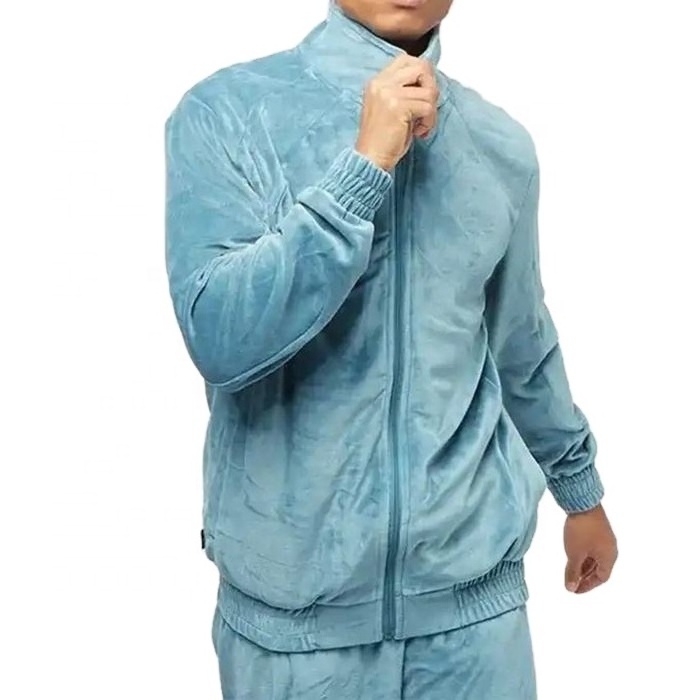 2024 OEM sweat suit manufacturers custom high quality luxury tracksuits blank men's velour tracksuits velour zip up sweat suits