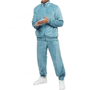 2024 OEM sweat suit manufacturers custom high quality luxury tracksuits blank men's velour tracksuits velour zip up sweat suits