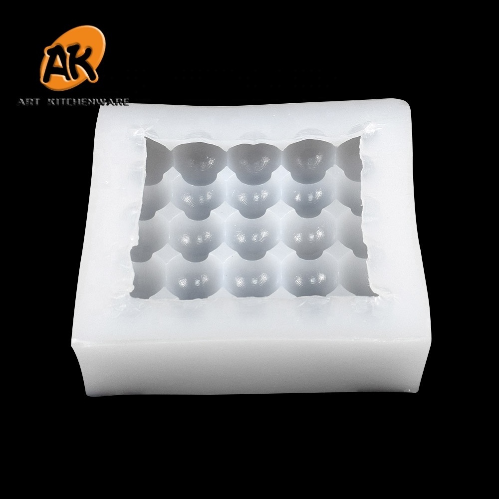 AK 5x5 Square Ball Shapes Silicone Mold for Candle Luxury Brand Logo Silicone Candle Molds Silicone Molds for Candle Containers