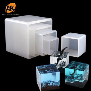 AK 6size Square 3D Silicone Epoxy Molds for Resin Casting Mold Cubes for DIY Art Craft Candle Making Handmade Mould Jewelry Tool