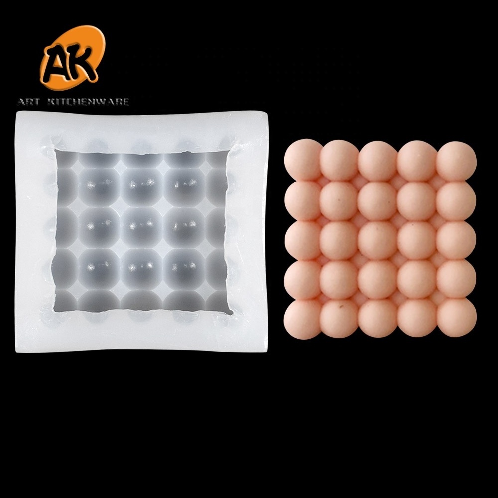 AK 5x5 Square Ball Shapes Silicone Mold for Candle Luxury Brand Logo Silicone Candle Molds Silicone Molds for Candle Containers