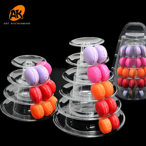 AK 4, 6, 10 Tier Round Plastic Macaron Display Tower Stand for Party and Celebration Dessert Pastry Display Racks