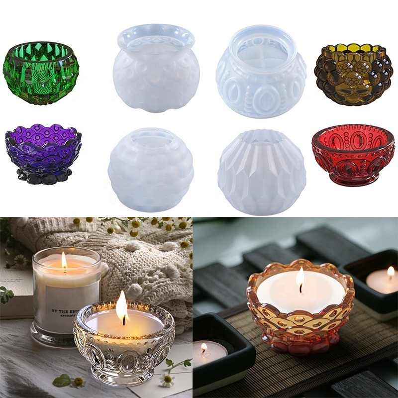 AK Crystal Epoxy Resin Mold Round Bowl Hexagon Cup Dishes Silicone Mould Material Crystal Mold Soap Making