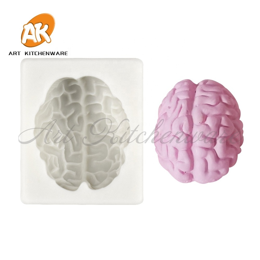 AK Halloween Brain Silicone Fondant Mold DIY Gum Paste Cake Decoration Mold for Chocolate Cupcake Decorating