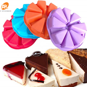 AK Silicone Cake Molds Silicone cake mold 8-hole orange-shaped pizza pan 8 points Sikang DIY fondant cake mold baking tools