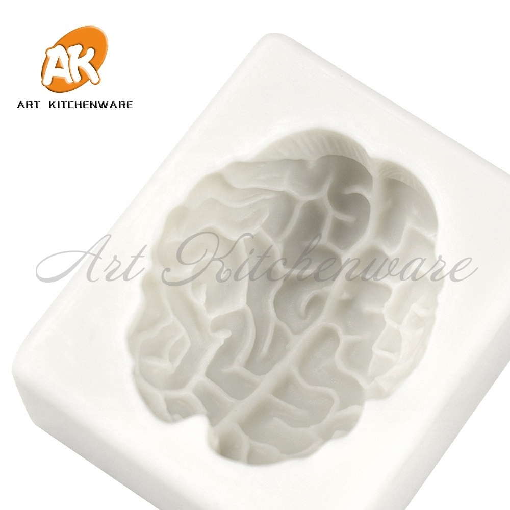 AK Halloween Brain Silicone Fondant Mold DIY Gum Paste Cake Decoration Mold for Chocolate Cupcake Decorating