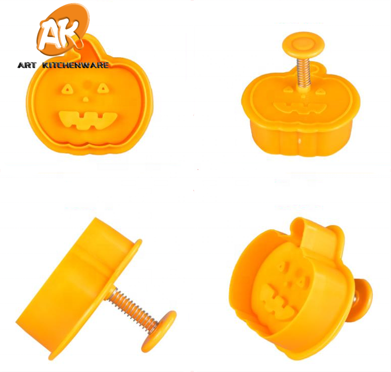 AK Custom Cheap Round Set Vintage Plaque Frame Cake Tool Shape Making Cooky Plastic Plunger Cookie Cutter