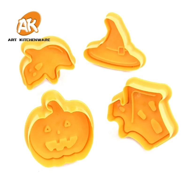 AK Custom Cheap Round Set Vintage Plaque Frame Cake Tool Shape Making Cooky Plastic Plunger Cookie Cutter