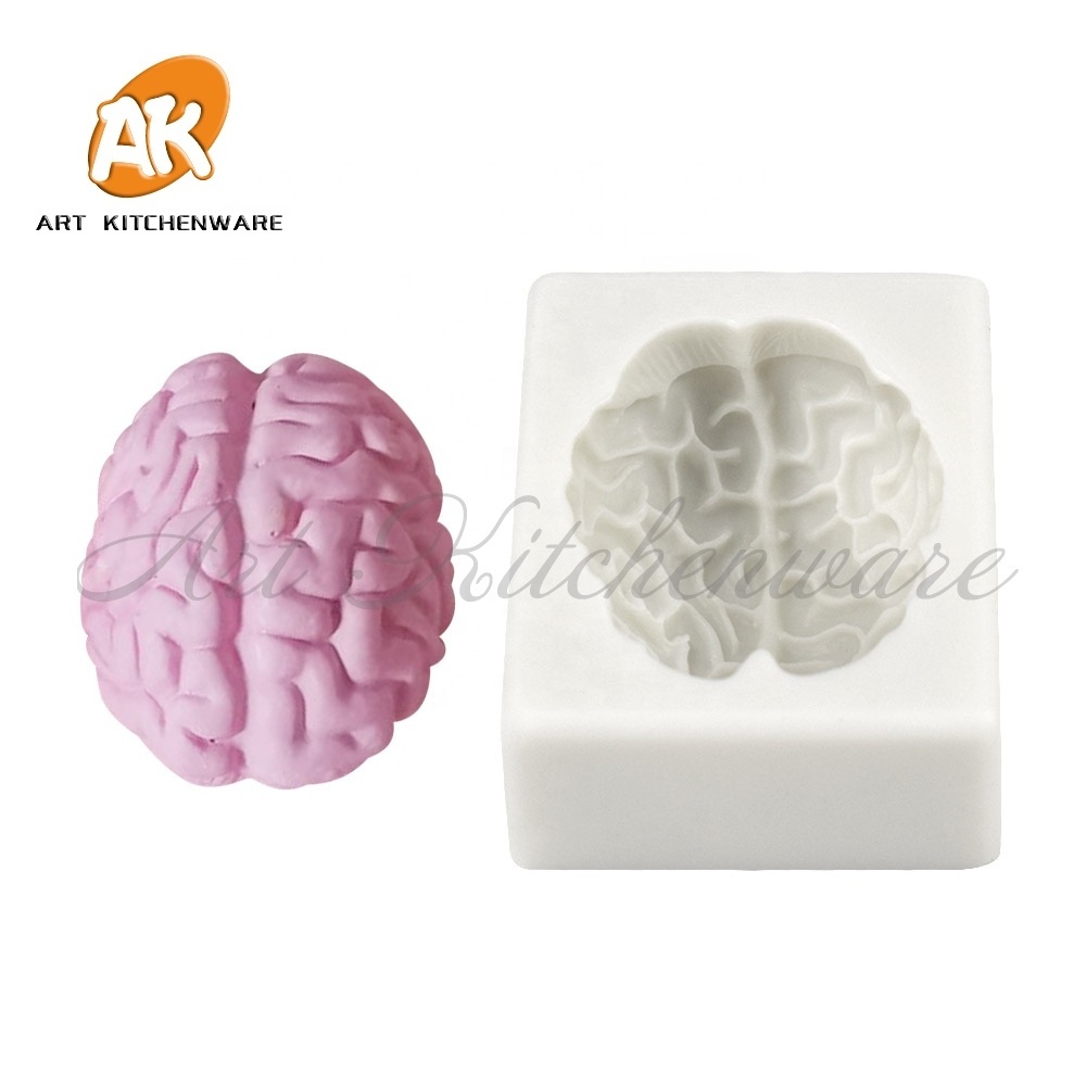 AK Halloween Brain Silicone Fondant Mold DIY Gum Paste Cake Decoration Mold for Chocolate Cupcake Decorating