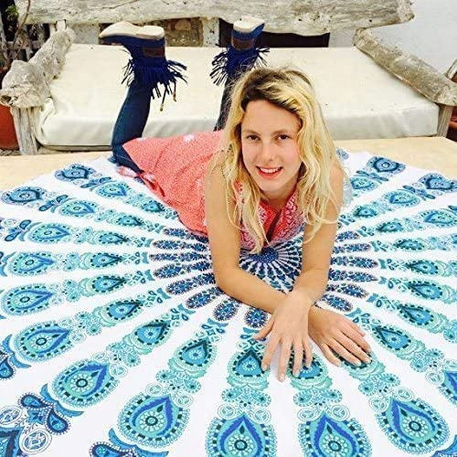 Indian Mandala Tapestry Hippie Round Shape Wall Hanging Curtain Bohemian Decor Bedspread Wall Decor