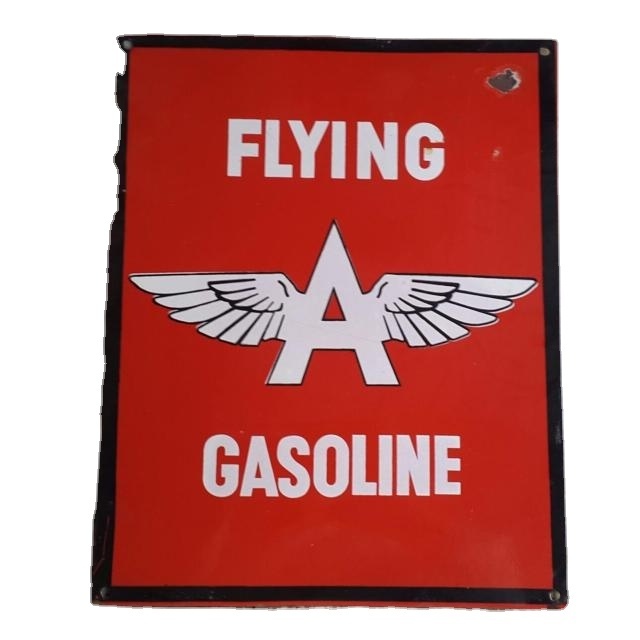 Flying Gasoline Enamel Sign Board Vintage Collection Best Quality Custom Enamel Reproduction Metal Sign Advertising Wholesale