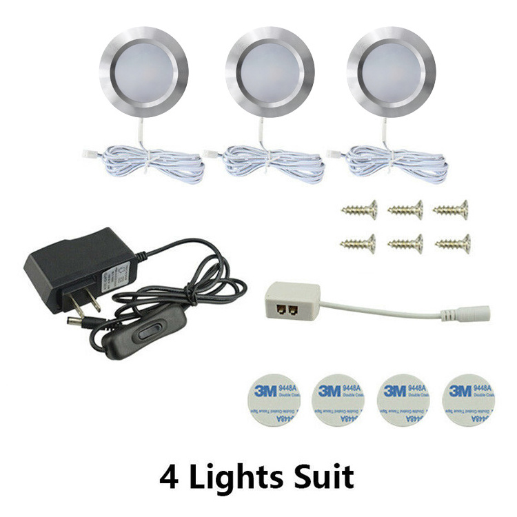 12V 2W Kitchen Under Cabinet LED Light Cupboard Lamp Display Showcase Spotlights 12V recessed Puck Lights