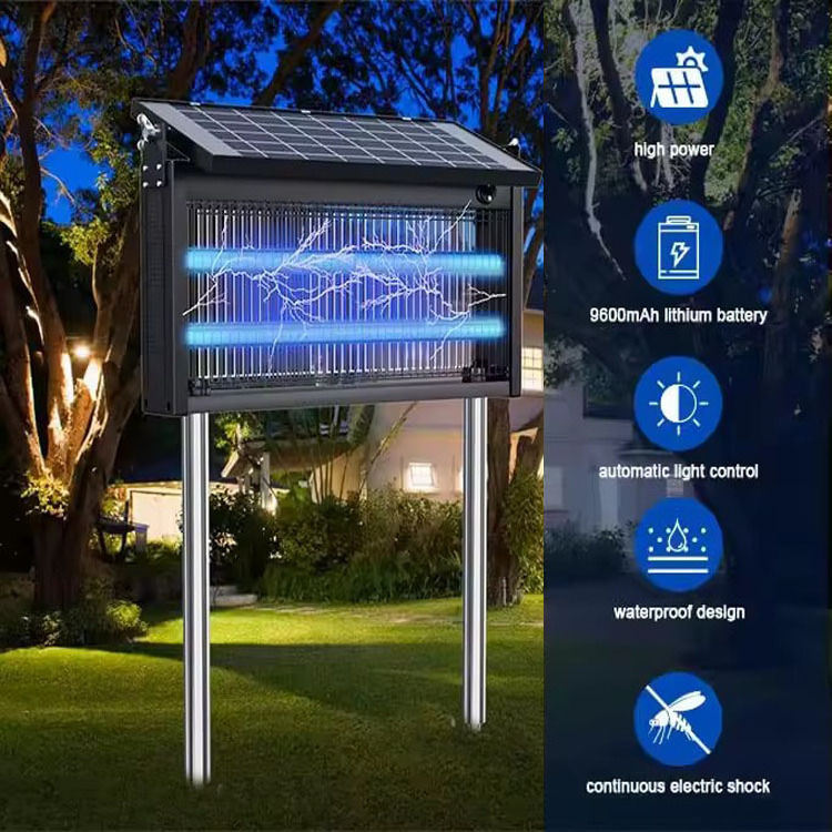 IP54 solar bug zapper  mosquito killer lamp outdoor solar Led Light Fly Killer Lamp Bug Zapper Mosquito Killer lamp