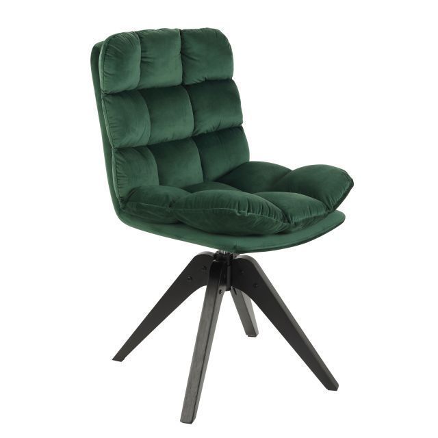 Desk Chair No Wheels Modern Green Velvet Armless Chair Swivel  with Wood Legs for Living Room Bedroom Accent Chair