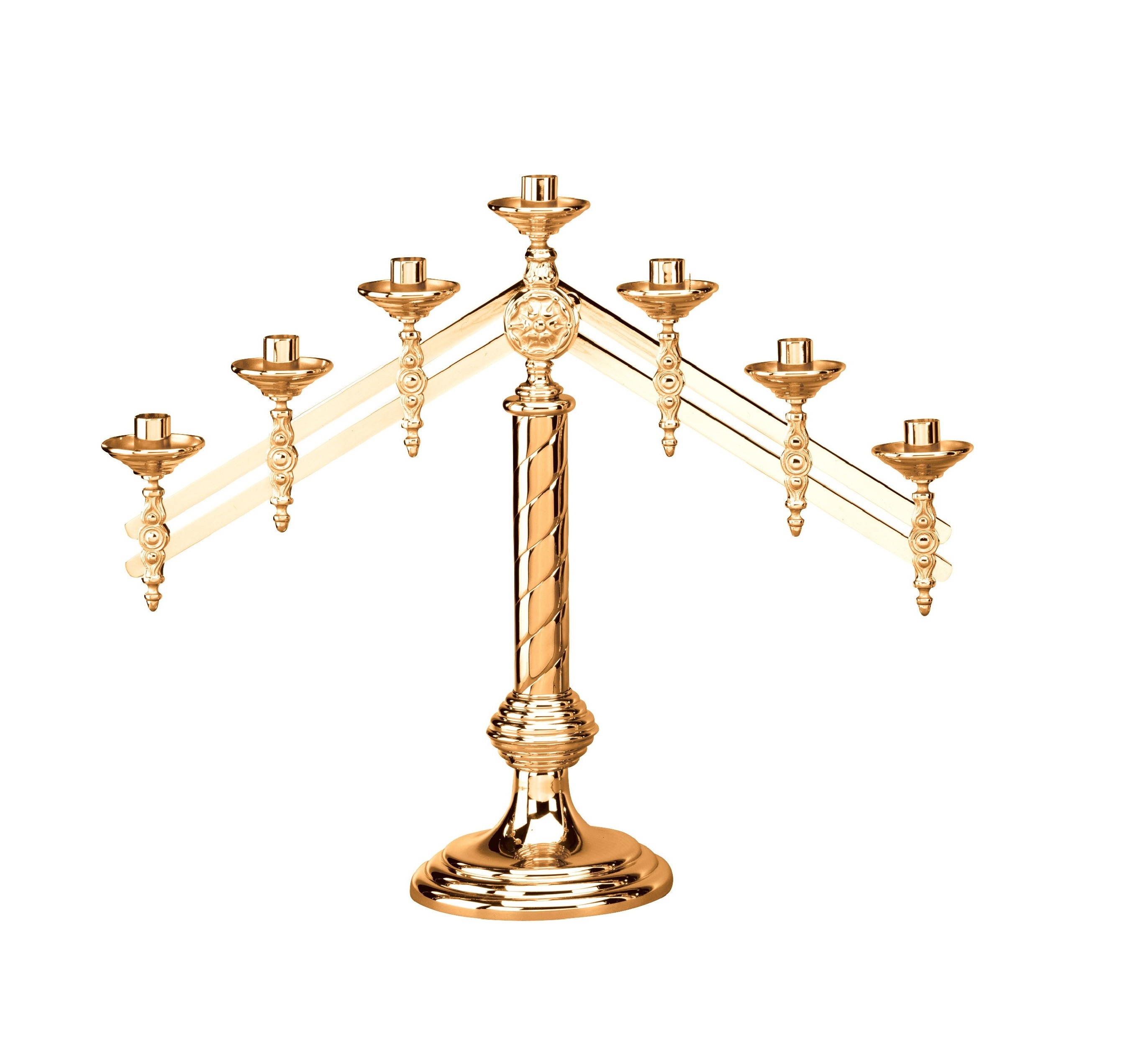 Gold Metallic Candelabra Rustic Tall Seven Arms Decorated Candelabra Handmade For Home and Wedding Decor Centerpieces