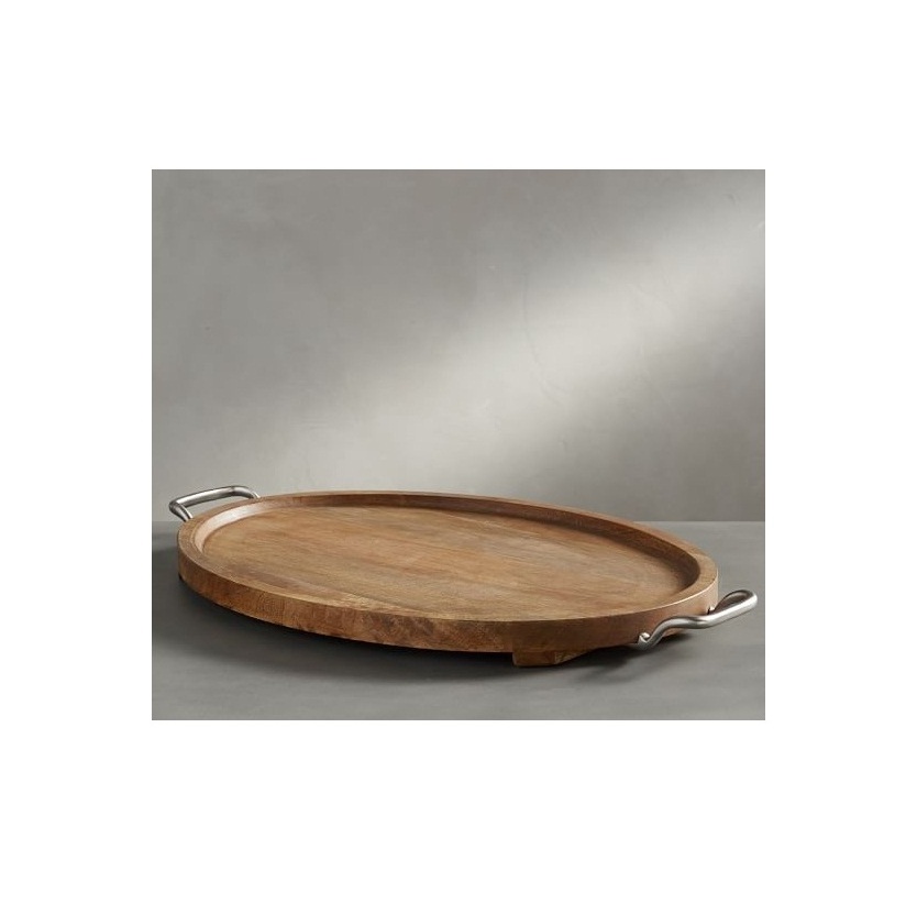 Best Quality Indoor Decorative Design Wooden Tray Highly Polished Finishing Decor Multiple Shaped Design Tray