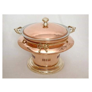 Royal Style Rose Gold Chafing Dish Engraved for Indian Hotel Buffet Food Equipment Unique Selling Production Chafing Dish