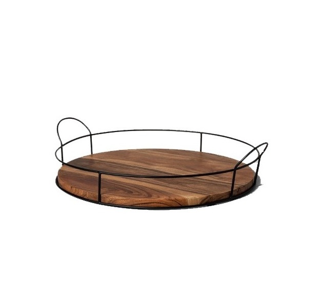 Best Quality Indoor Decorative Design Wooden Tray Highly Polished Finishing Decor Multiple Shaped Design Tray