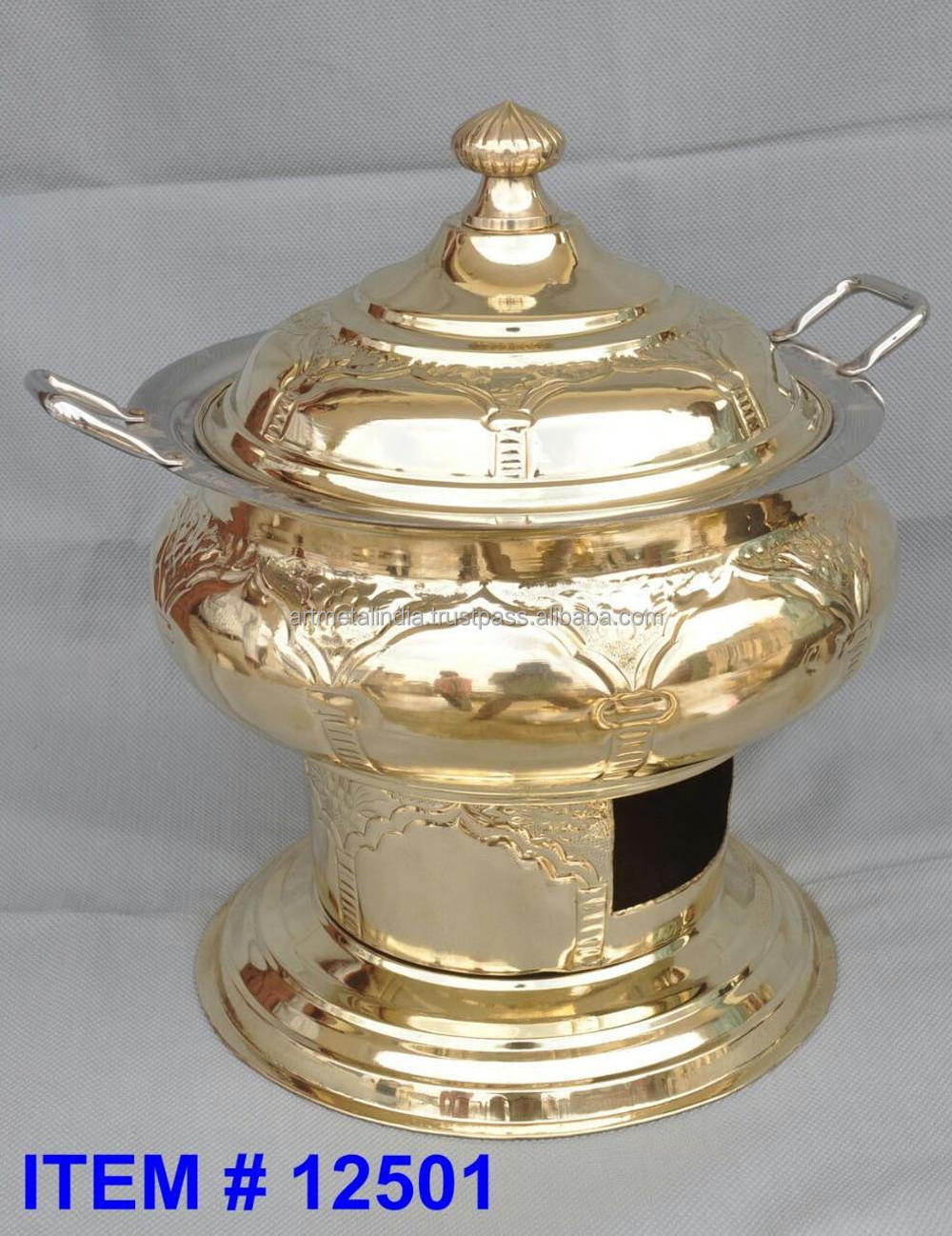 BRASS CHAFING DISH HANDMADE CHAFFING DISH IN NEW LOOK CHAFFING DISH IN NEW STYLE IN WHOLESALE PRICE FOR HOTEL WARE