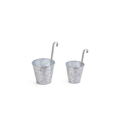 Planters Manufacturers Decoration Small Antique Metal Flower Vase Planter Galvanized Bucket Tin Garden Flower Vase with Handles