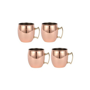 Handcrafted Super Quality Copper Mugs Hammered Mugs Stainless Steel Finishing With Brass Handle For Drinking