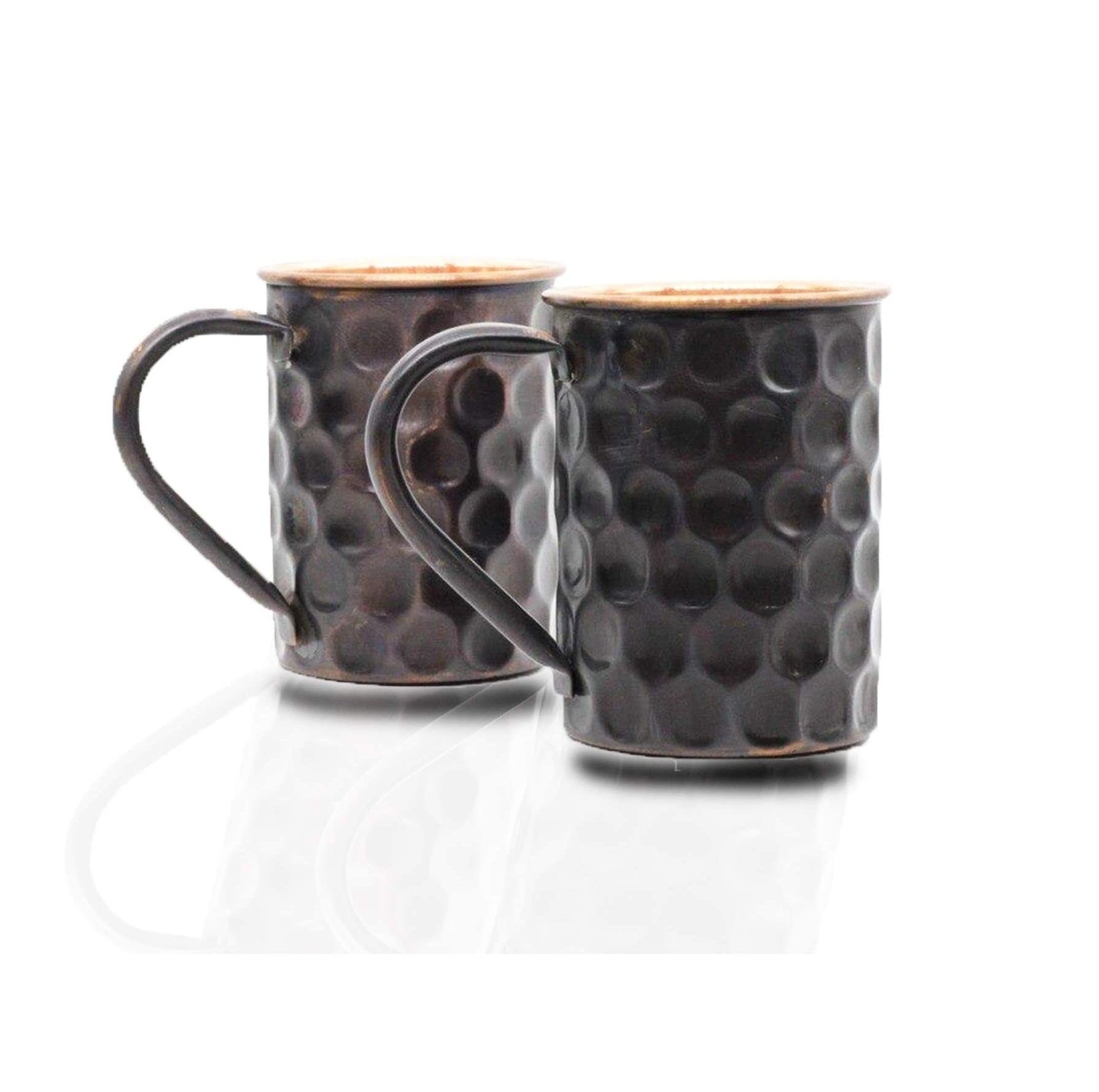 Handcrafted Super Quality Copper Mugs Hammered Mugs Stainless Steel Finishing With Brass Handle For Drinking