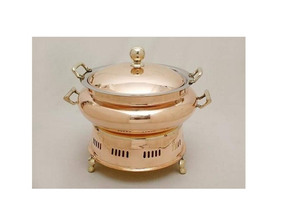 Royal Style Rose Gold Chafing Dish Engraved for Indian Hotel Buffet Food Equipment Unique Selling Production Chafing Dish