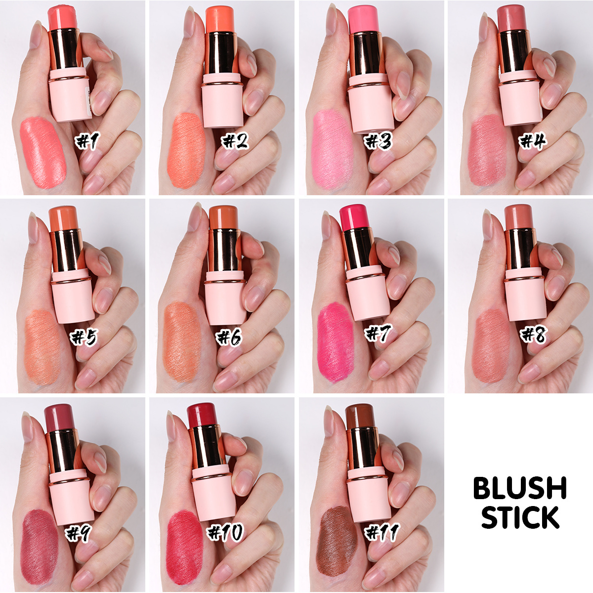 Private Label Custom Vegan Cream Blusher Multi Stick Makeup Rubor Maquillaje Dewy Finish Blush Stick For Lip Eye Cheek Tint