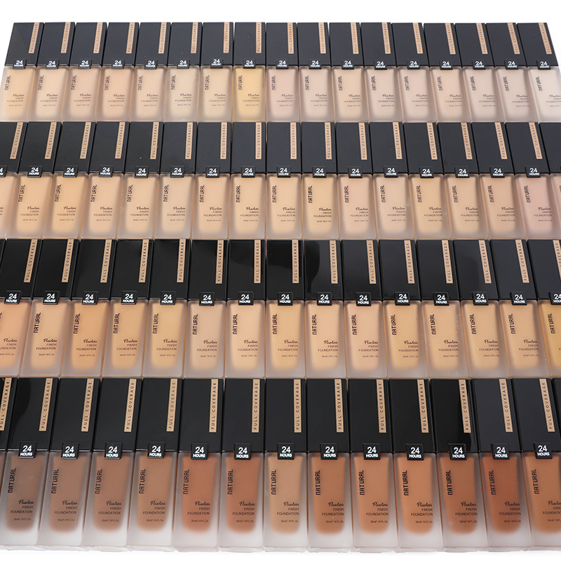 50 Color Makeup Waterproof Full Coverage Fond De Teint Matte SPF Custom Vegan Private Label Liquid Foundation for Dark Skin