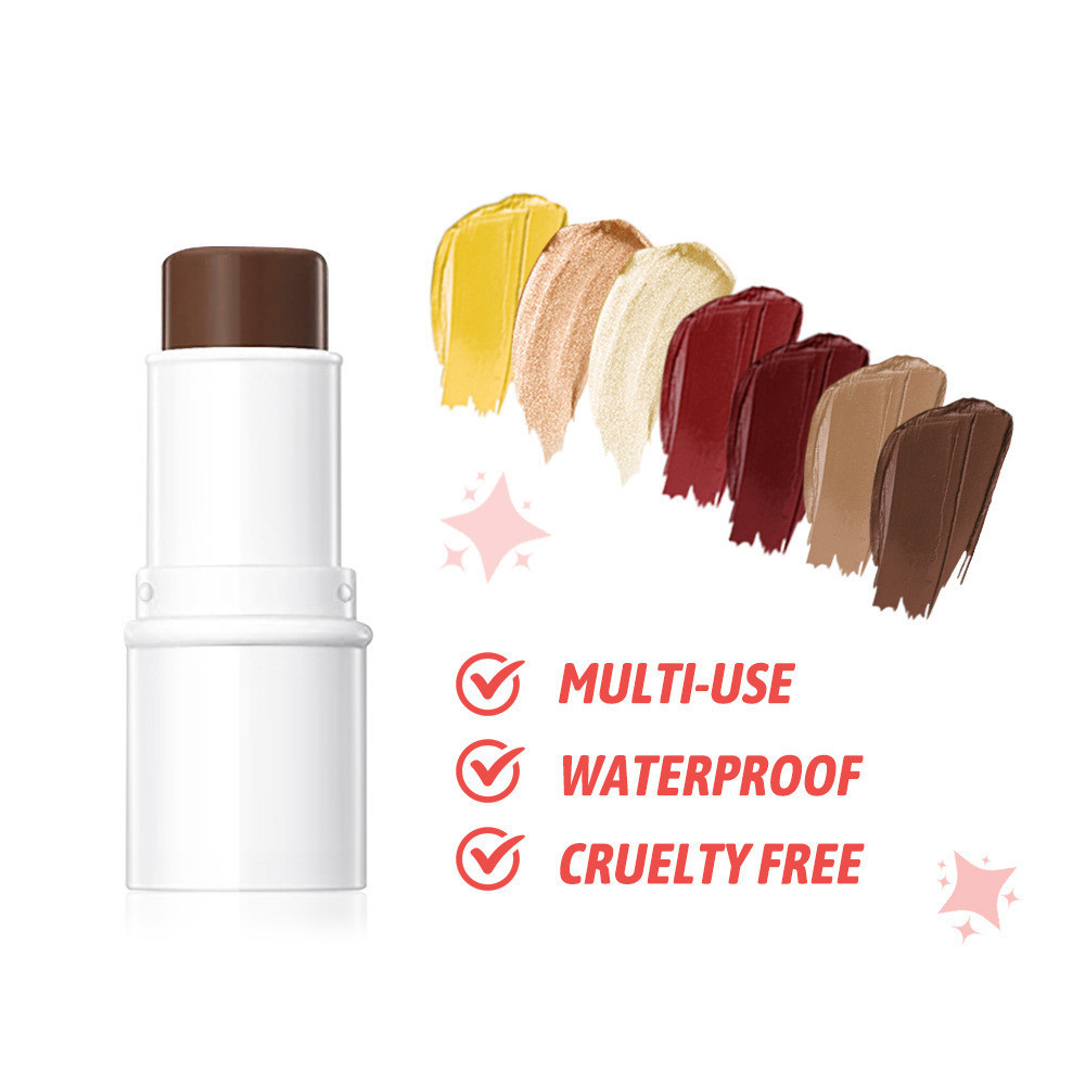 Multi-use Wholesale Custom Makeup Waterproof Highlighter Contour Stick Blusher Stick Lip Balm Stick