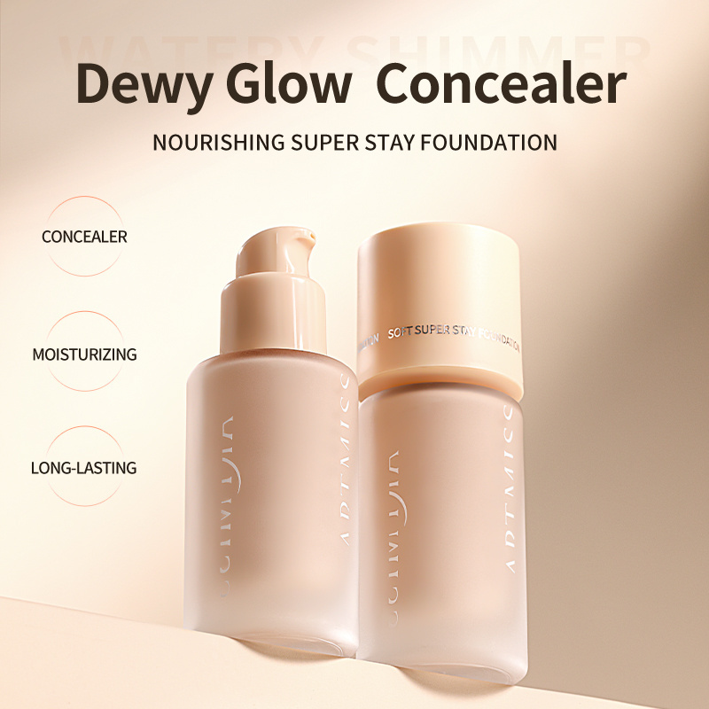 Low Moq Custom Makeup Full Coverage Cream Dewy Waterproof Vegan Fond De Teint Private Label Liquid Foundation for All Skin