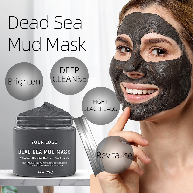 Private Label Beauty Skincare Anti Acne Clay Mask Black Volcanic Mud Mask Organic Whitening Clay Face Mask