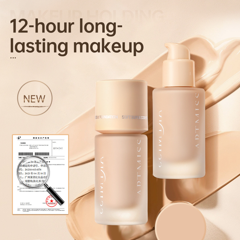 Low Moq Custom Makeup Full Coverage Cream Dewy Waterproof Vegan Fond De Teint Private Label Liquid Foundation for All Skin