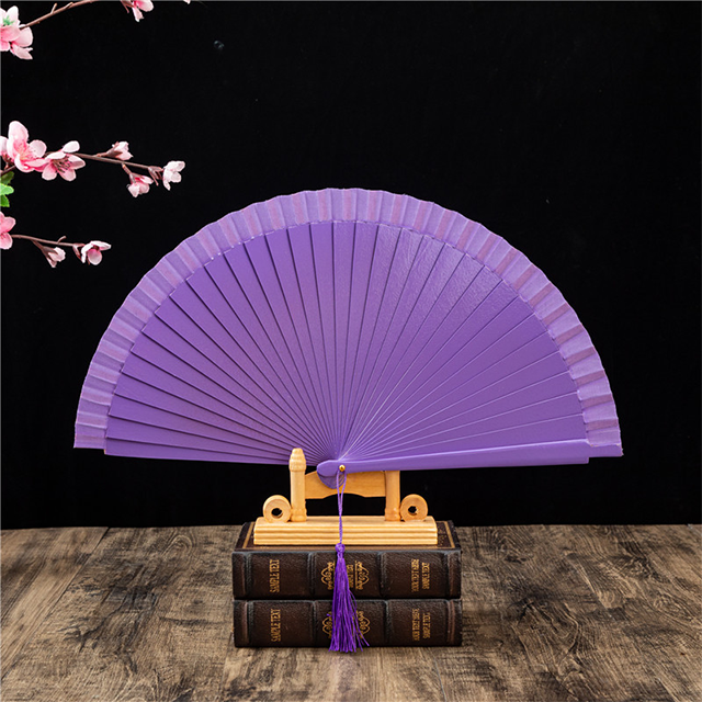 Customized Solid Color Handmade Hand Held Spanish wood Folding Lace Fan for Dance or gifts