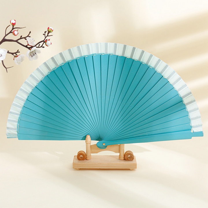 Customized Solid Color Handmade Hand Held Spanish wood Folding Lace Fan for Dance or gifts