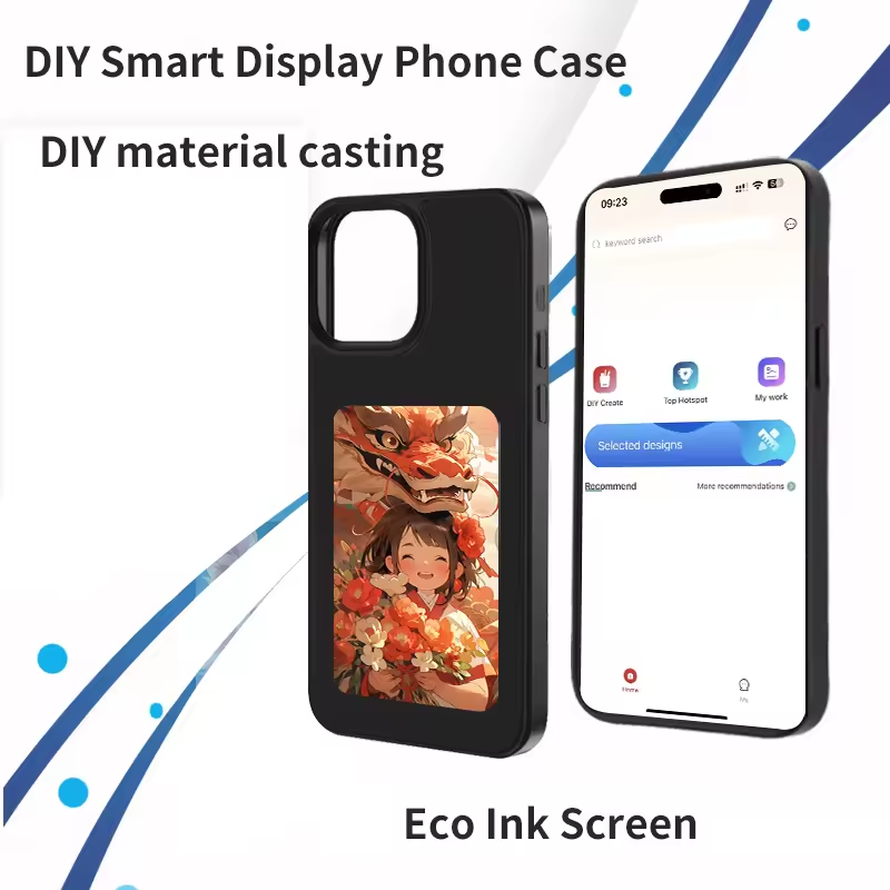 new smart DIY digital e ink screen nfc phone case for iPhone 15 14 13 12 11 pro max mobile phone case