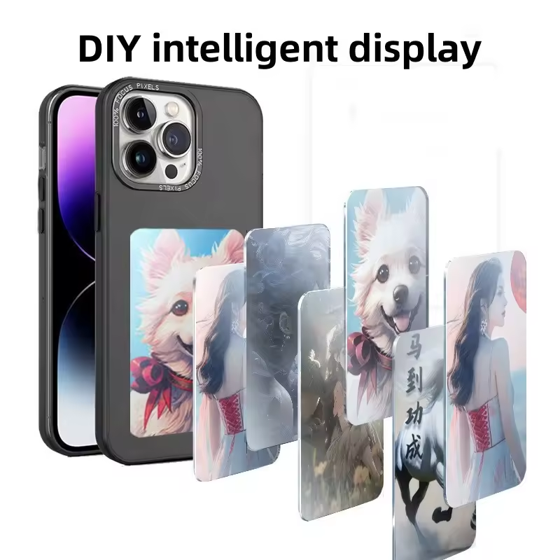 new smart DIY digital e ink phone case  nfc phone case for iPhone 15 14 13 12 11 pro max mobile phone case