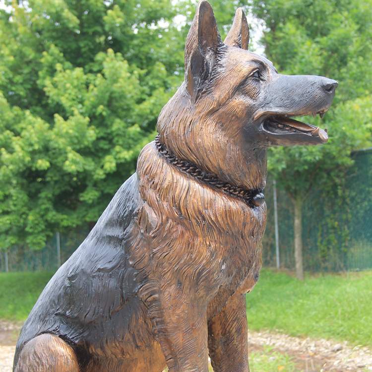 Factory custom Bronze German Shepherd Military Dog Memorial Statue