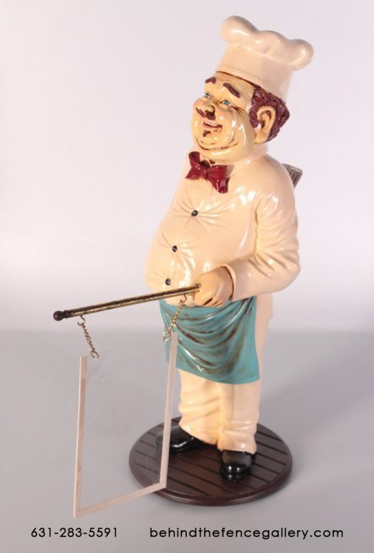 Restaurant Decoration Resin Cook Sculpture  Fiberglass life size ffiberglass chef statue